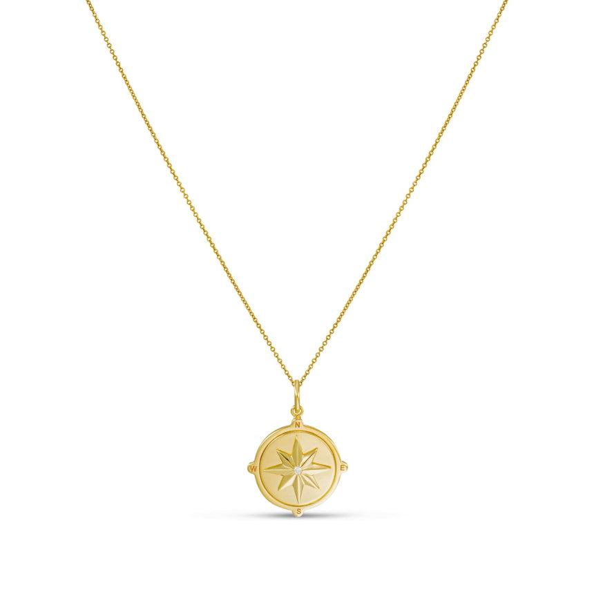 Compass Necklace With Diamond - Alexis Jae Jewelry