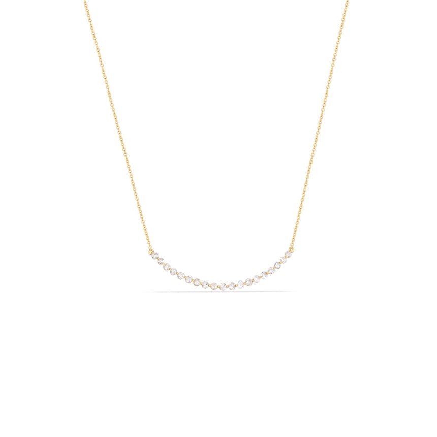 Curved Bar Necklace With Diamonds - Alexis Jae Jewelry