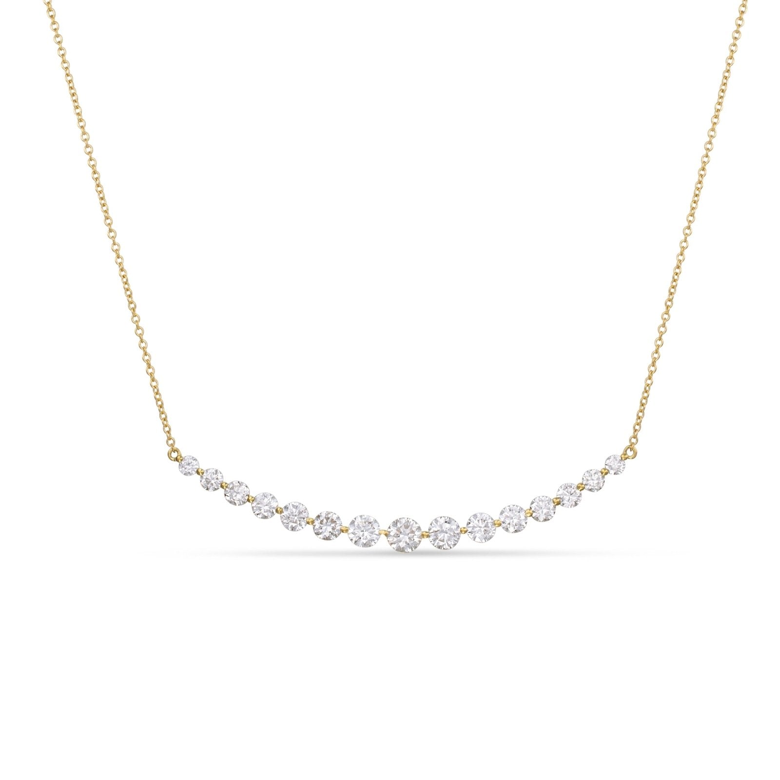 Curved Diamond Bar Necklace - Alexis Jae Jewelry