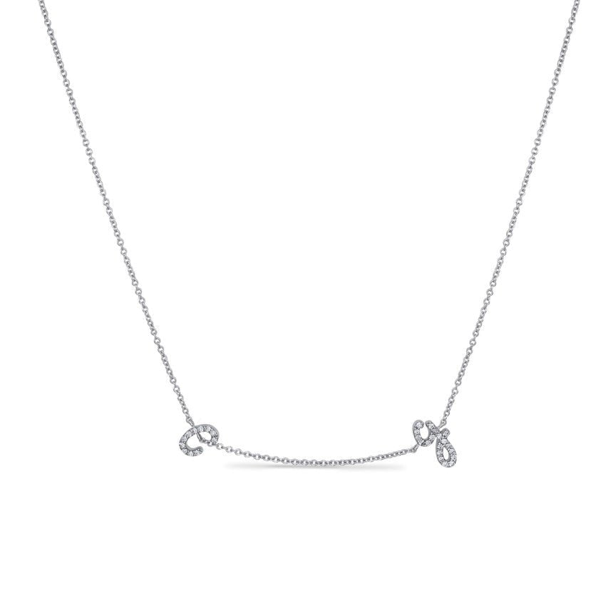 Diamond Cursive Initial Necklace - Alexis Jae Jewelry