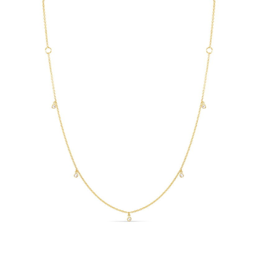 Diamond Dangle Station Necklace - Alexis Jae Jewelry