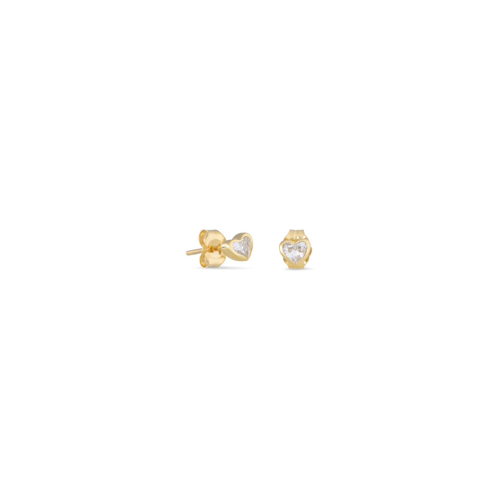 Heart Shaped Diamond Earrings Yellow Gold - Alexis Jae Jewelry