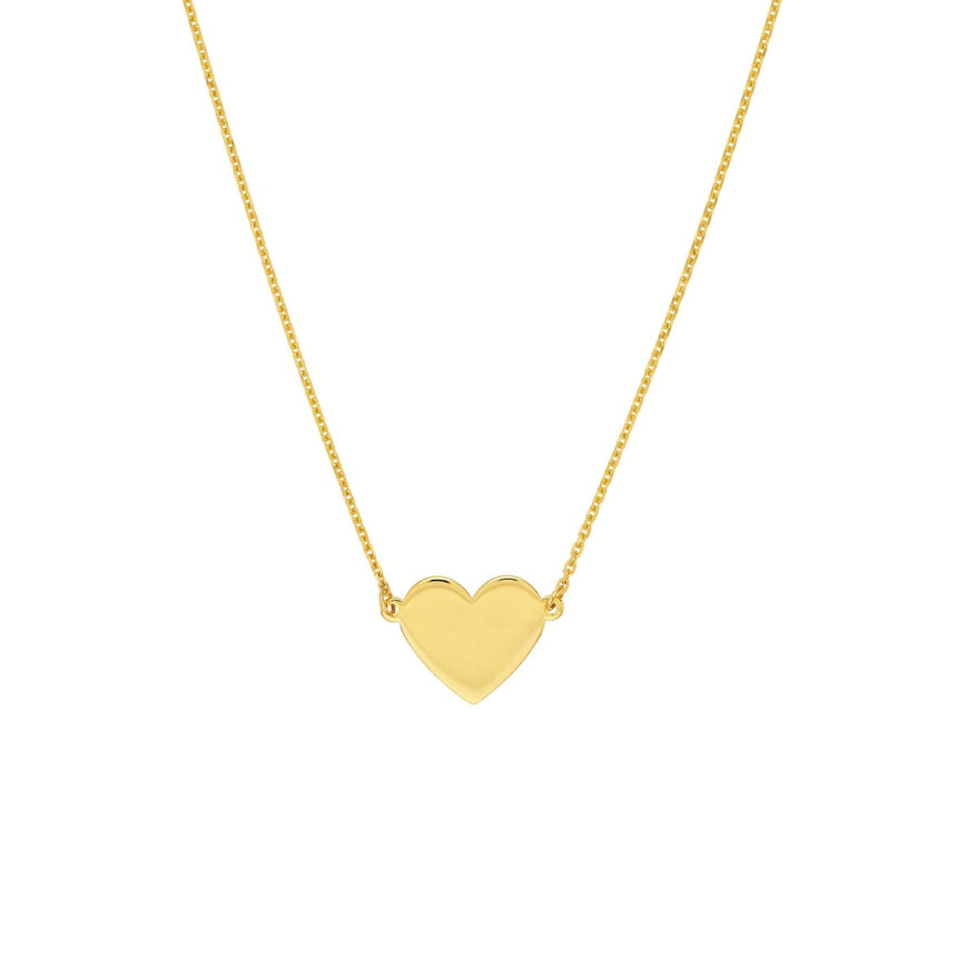 Flat Heart Pendant - Alexis Jae Jewelry 