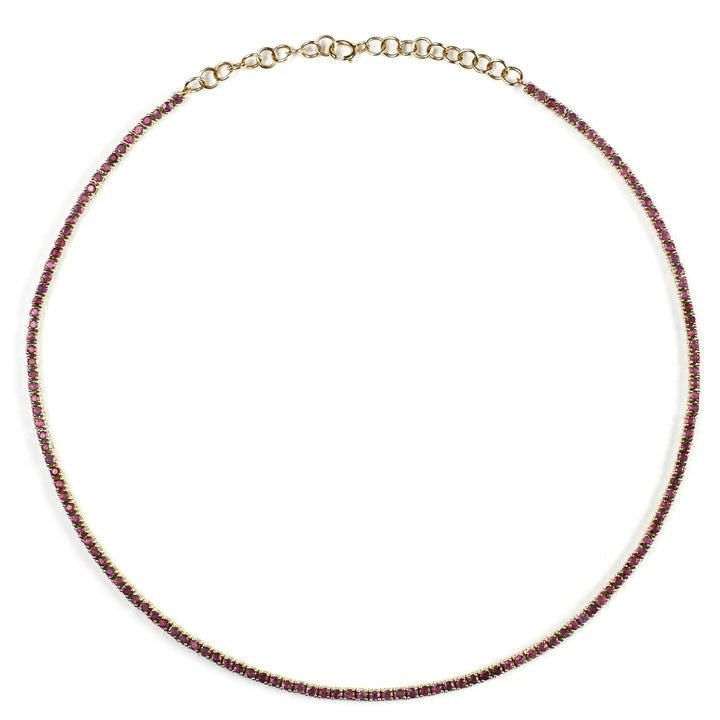 Garnet Tennis Necklace - Alexis Jae