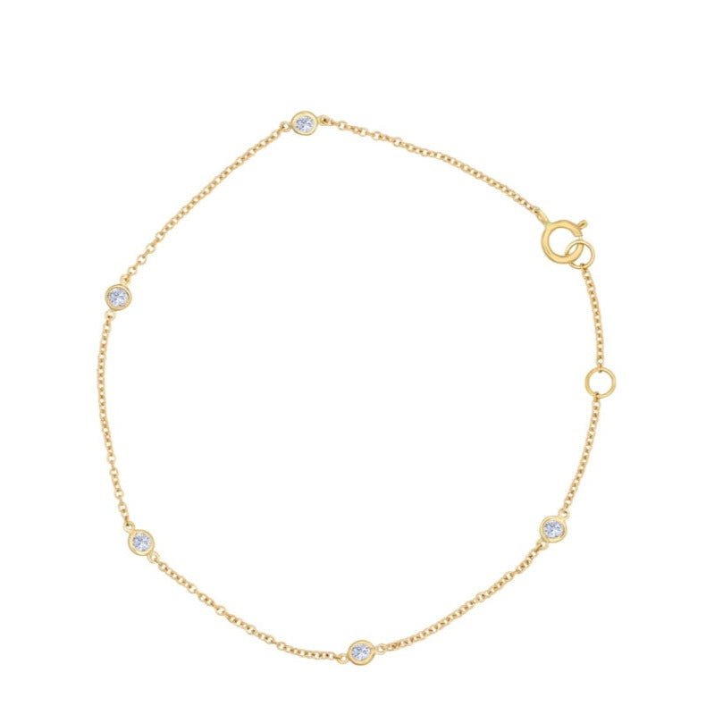 Gold Anklet With Diamonds - Alexis Jae