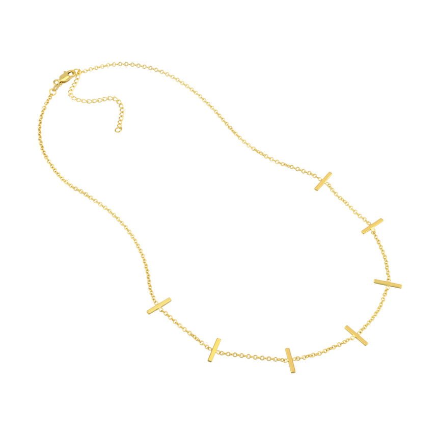 Gold Bar Station Necklace - Alexis Jae Jewelry