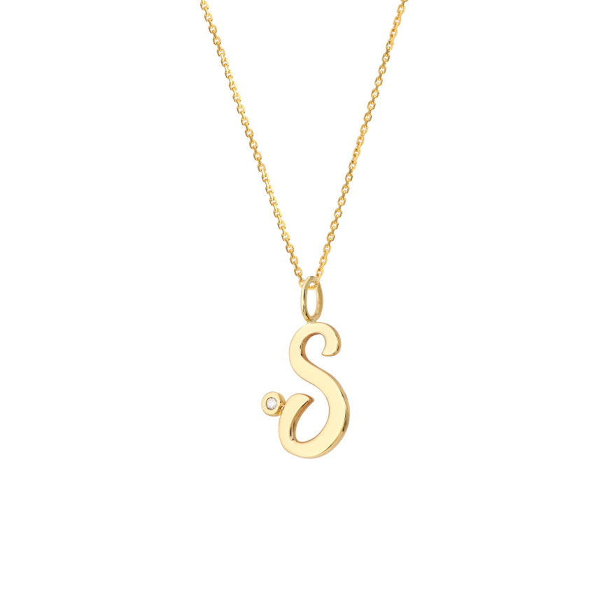 Gold S Initial Necklace - Alexis Jae Jewelry