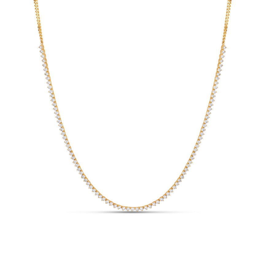 Half Diamond Tennis Necklace - Alexis Jae Jewelry