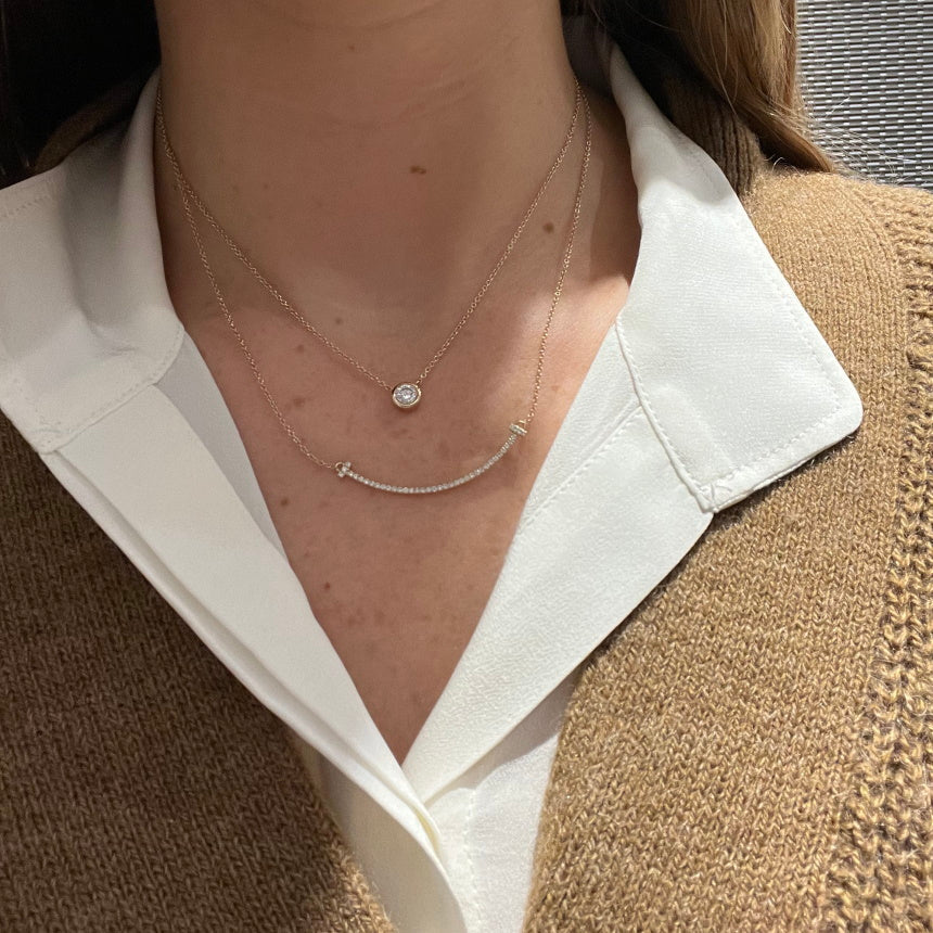 Large Bezel Diamond Necklace - Alexis Jae Jewelry