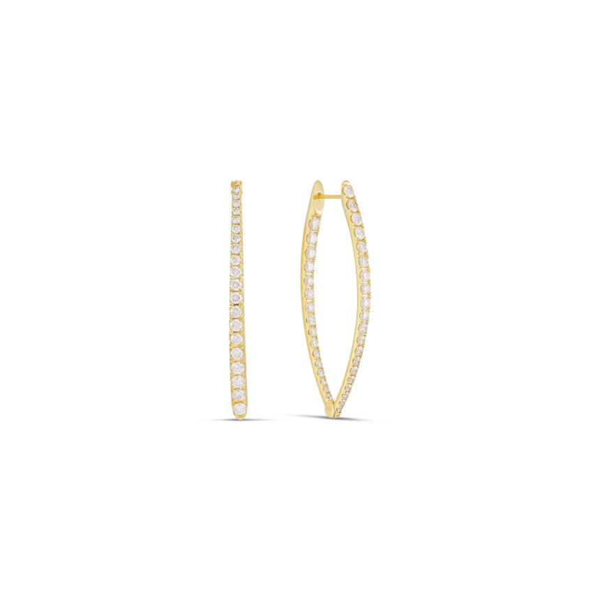 Marquise Diamond Hoop Earrings - Alexis Jae Jewelry