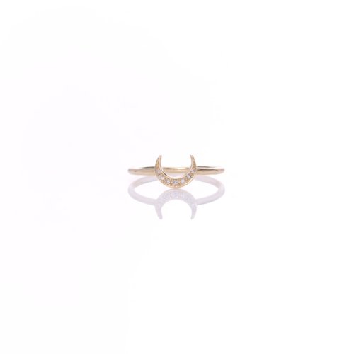 Moon Shaped Diamond Ring - Alexis Jae Jewelry