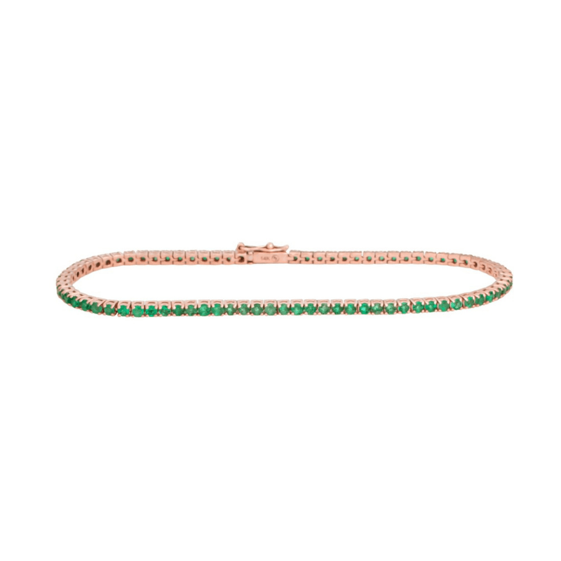 Rose Gold Emerald Tennis Bracelet - Alexis Jae
