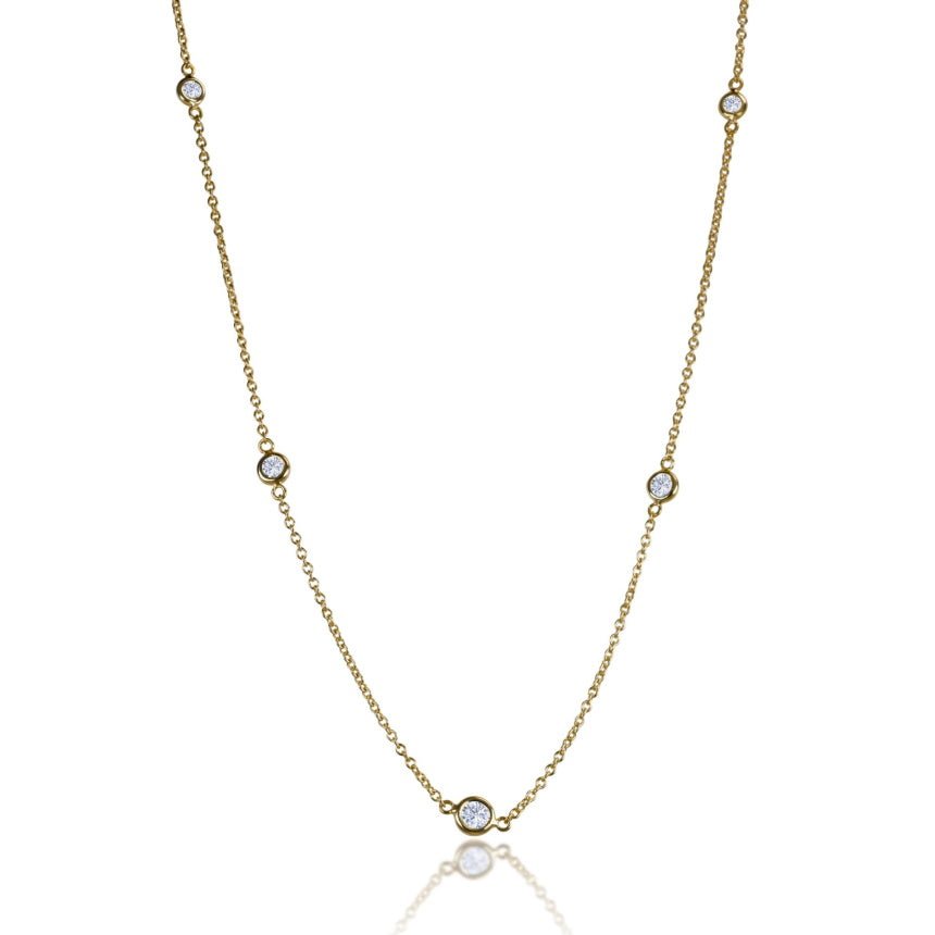 Necklace with 5 Diamonds - Alexis Jae Jewerly