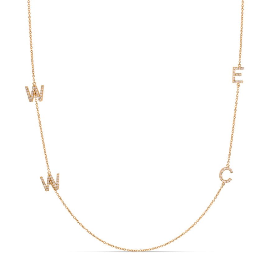 Pave Diamond Initial Necklace - Alexis Jae Jewelry