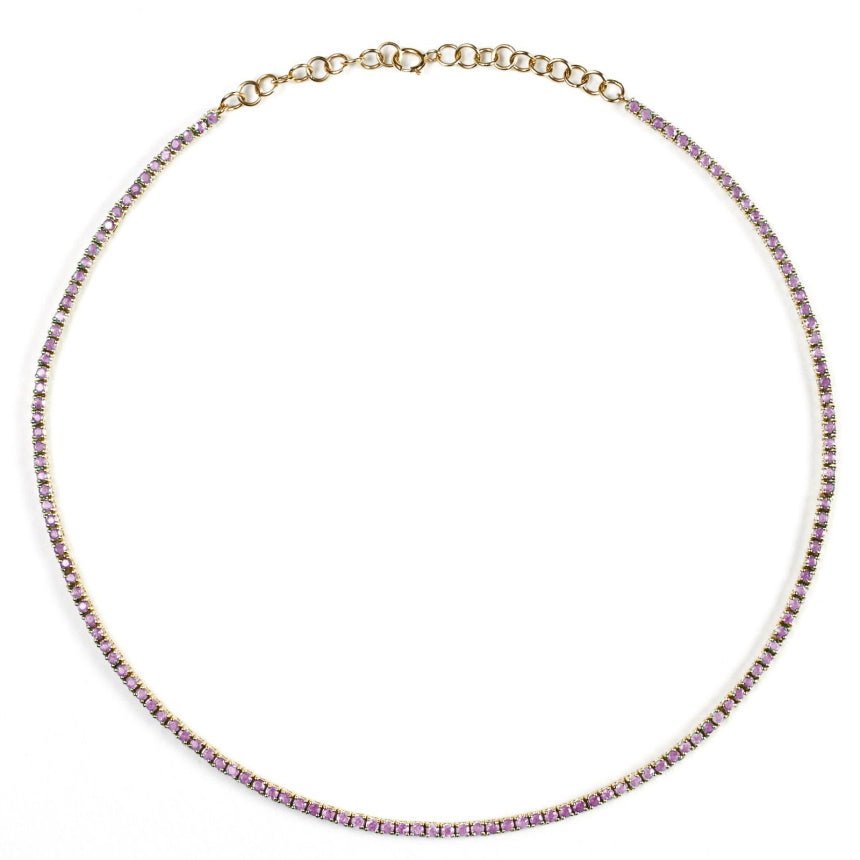 Pink Sapphire Tennis Necklace - Alexis Jae