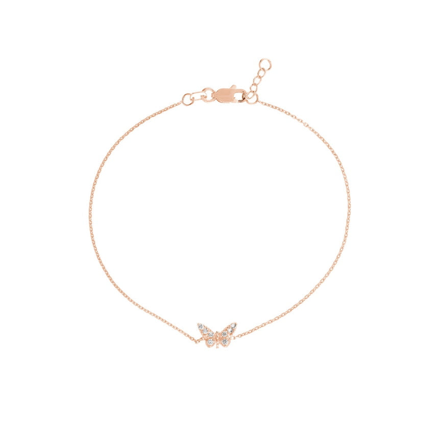  Rose Gold Butterfly Anklet - Alexis Jae Jewelry