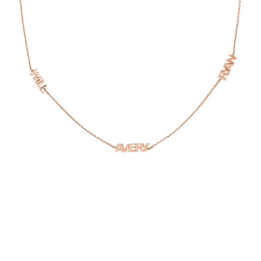 Rose Gold Multiple Name Necklace - Alexis Jae Jewelry