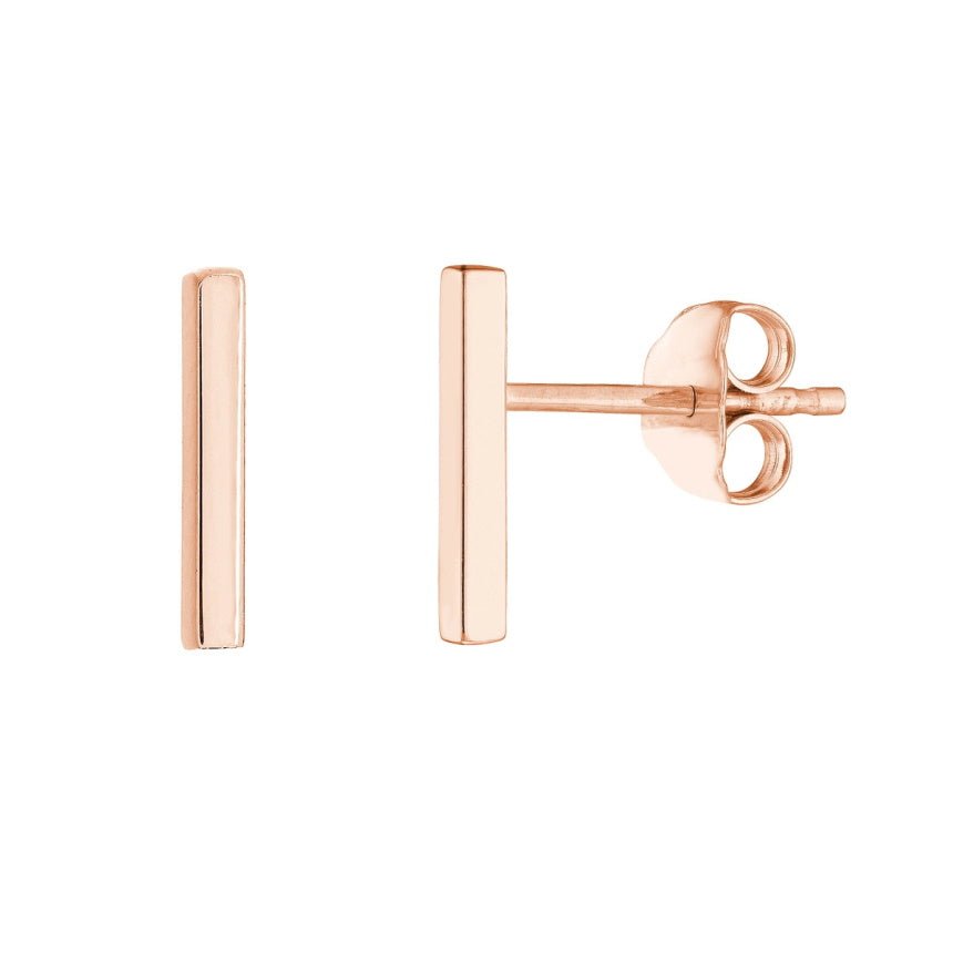 Small Gold Bar Stud Earrings - Alexis Jae Jewelry