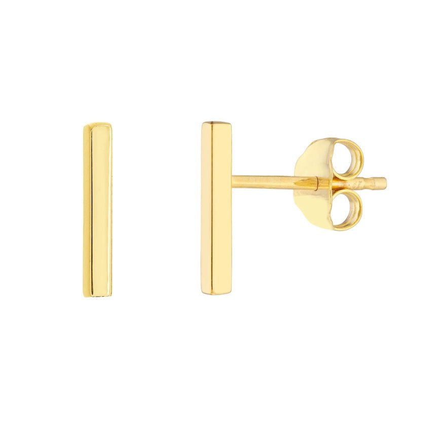 Small Gold Bar Stud Earrings - Alexis Jae Jewelry