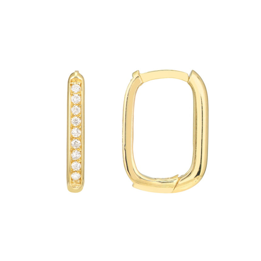 Small Gold Hoops With Diamonds - Alexis Jae Jewelry