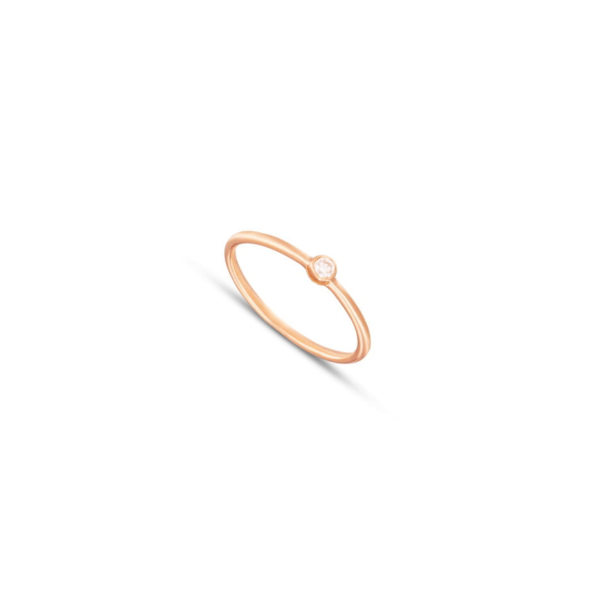 Small Round Diamond Ring - Alexis Jae Jewelry