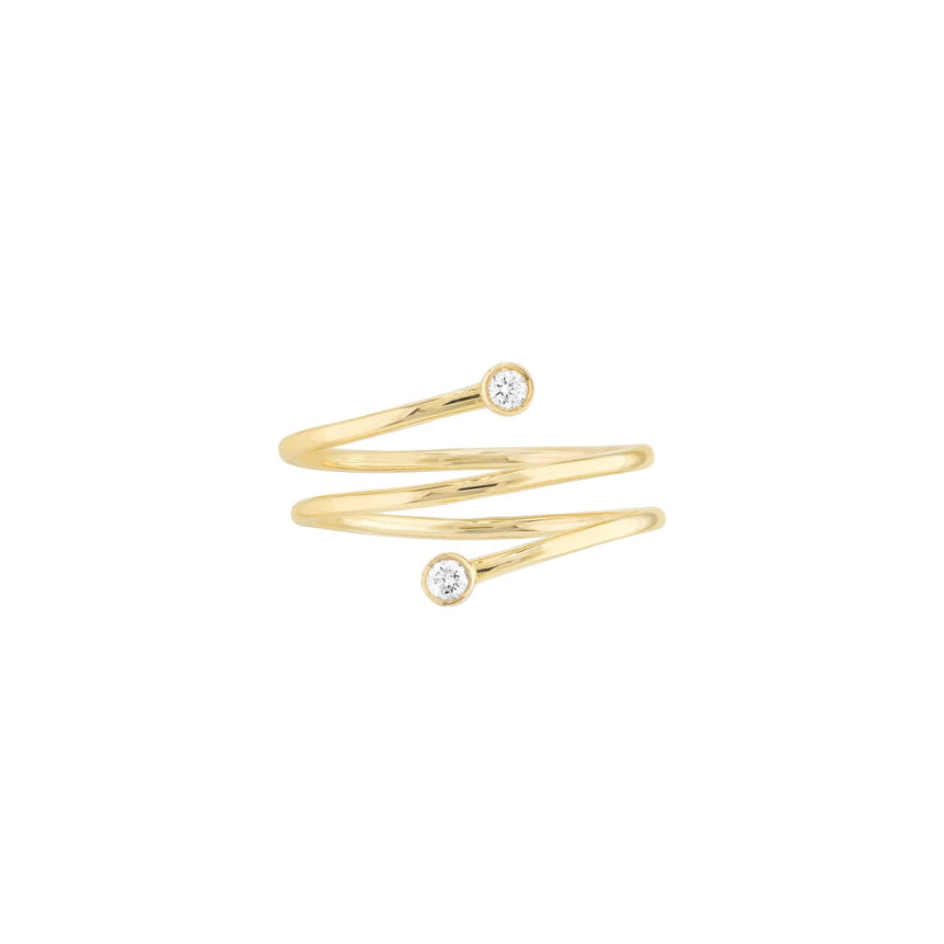 Spiral Ring With Diamonds - Alexis Jae Jewelry