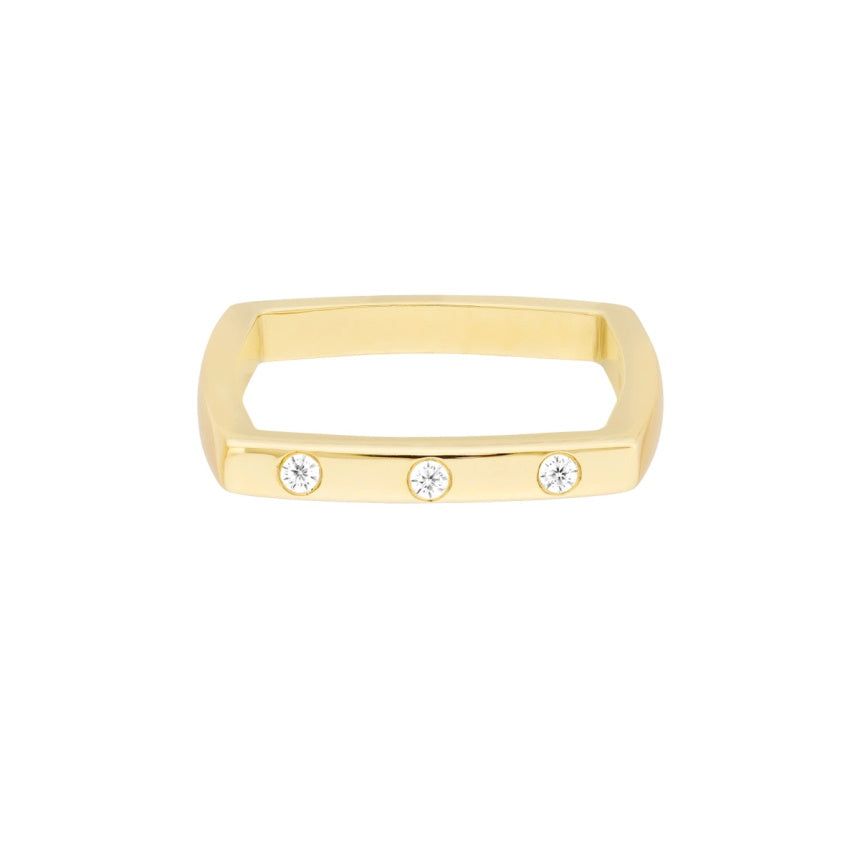 Thin Band Square Diamond Ring - Alexis Jae Jewelry