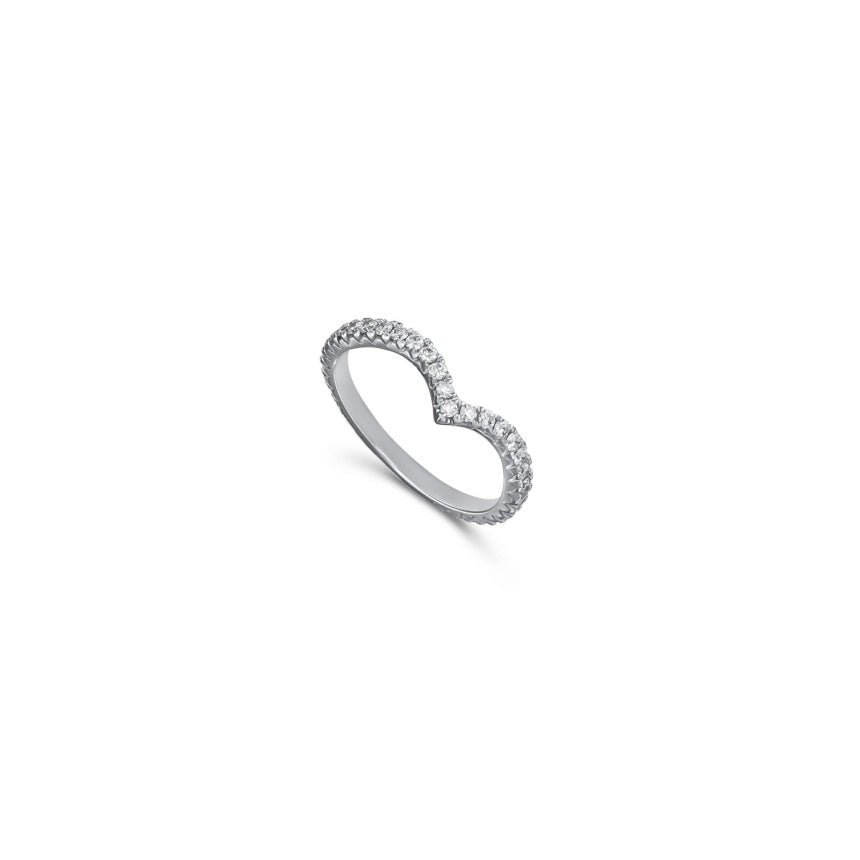 V Shaped Diamond Wedding Band - Alexis Jae Jewelry