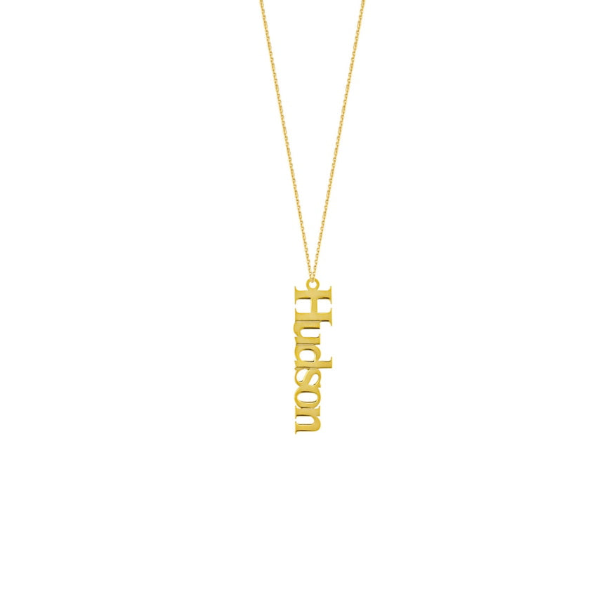 Vertical Nameplate Necklace - Alexis Jae Jewelry