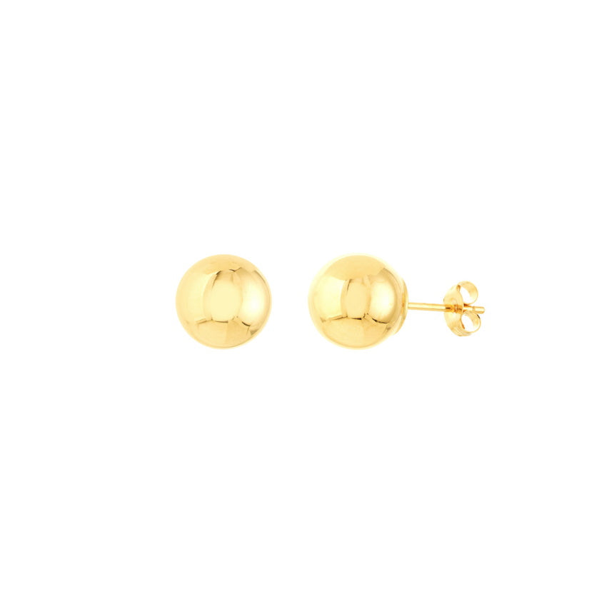 Yellow Gold Ball Stud Earrings - Alexis Jae Jewelry