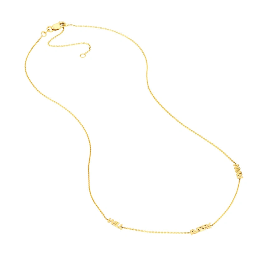 Yellow Gold Multiple Name Necklace - Alexis Jae Jewelry